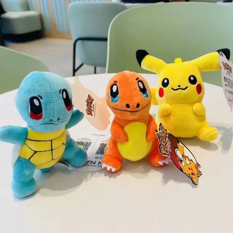Stuffed Pokemon Charmander Keychain and Bag Pandent Pokémon Pikachu Squirtle Mew Japanese Anime Plush Toys