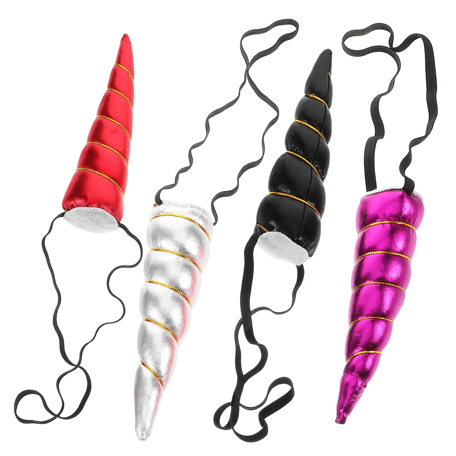 4Pcs Unicorn Hair Band Adult Unicorn Horn Headpiece Comfortable Nontightening Party Accessory Birthday Cosplay Christmas Theme