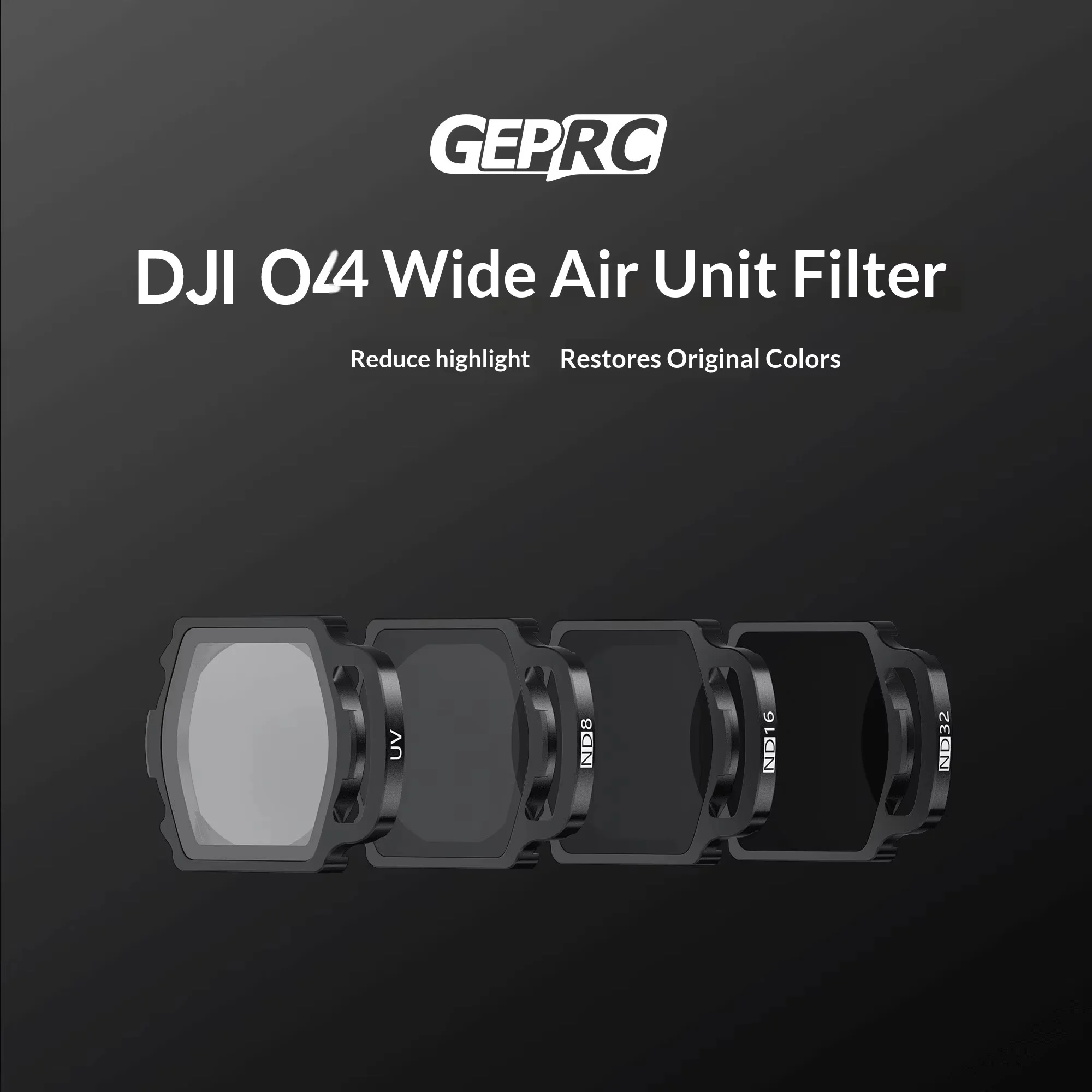 GEPRC DJI O4 Wide Air Unit Filter UV ND8 ND16 ND32 Filter Aluminum Alloy Frame HD Clarity FPV Lens Crossover Machine Accessories