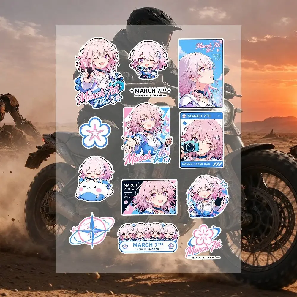 M-March 7th Stickers Moto Sticker Auto Body Bumper Windows Motorcycle Laptop Walls Vinyl Decal Car Tuning Accessories