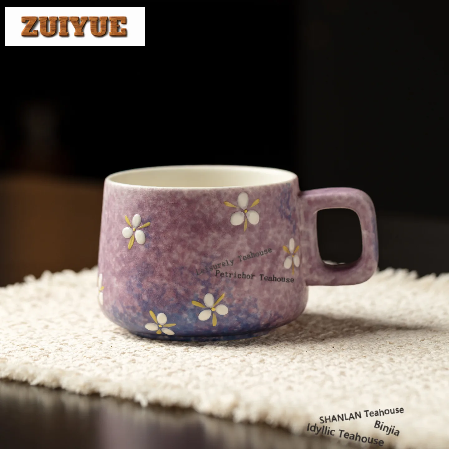 

300 мл ручная роспись фиолетовых цветов, чайная чашка, элегантная чайная чаша, кувшин для воды, чайная дегустация, чашка для медитации, чашки Chazhan Master, чайный набор, ремесло