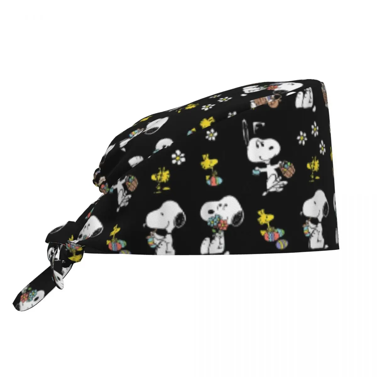 Snoopy woodstock corações rosa padrão beleza animal de estimação veterinária boné cirúrgico laboratório médico spa bonés de trabalho chapéu vintage masculino feminino     Tampas Esfoliantes