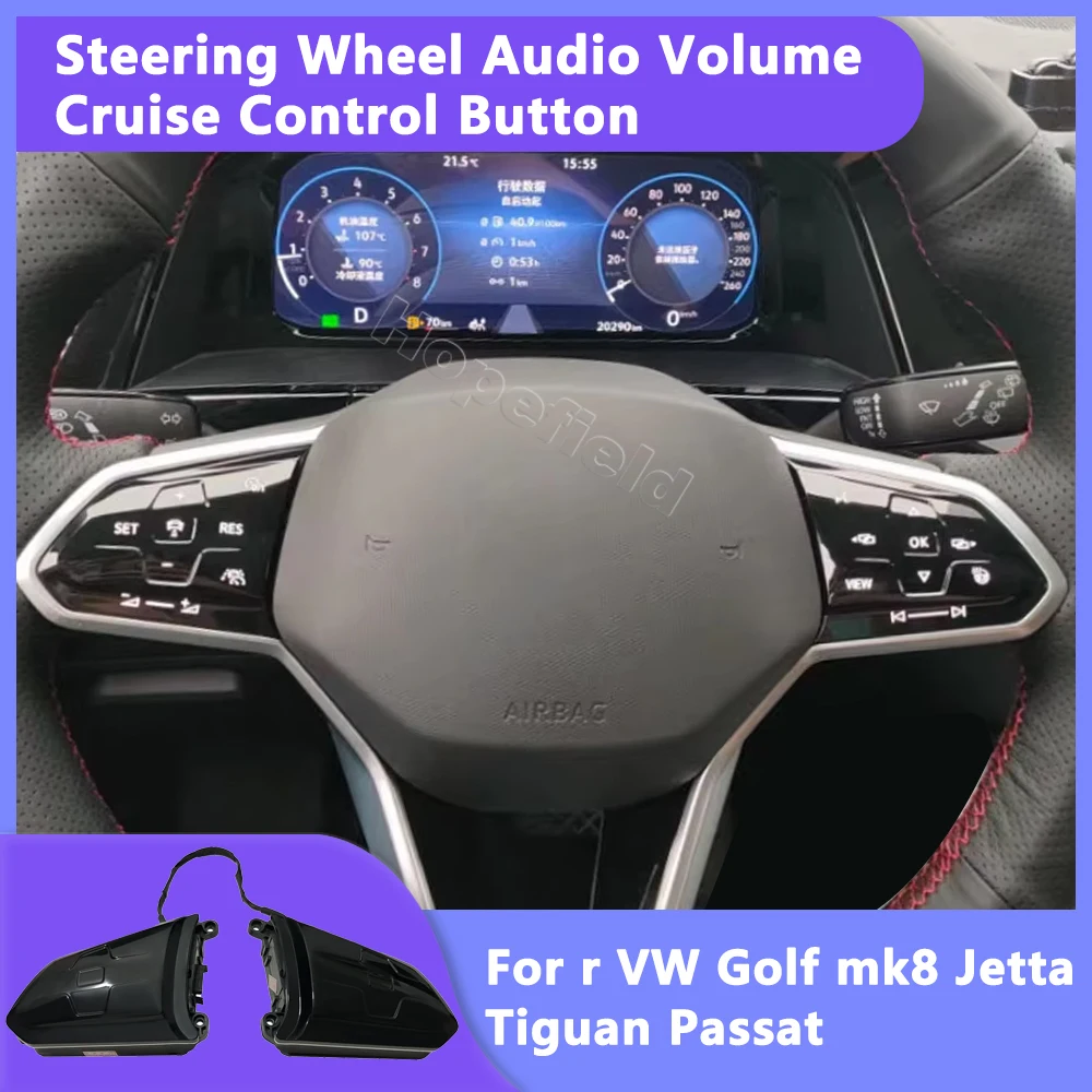 

Multifunction Steering Wheel Button Travel Assist Mode Touch Screen Switch For VW Golf MK8 Passat Tiguan Jetta 2019 Interior