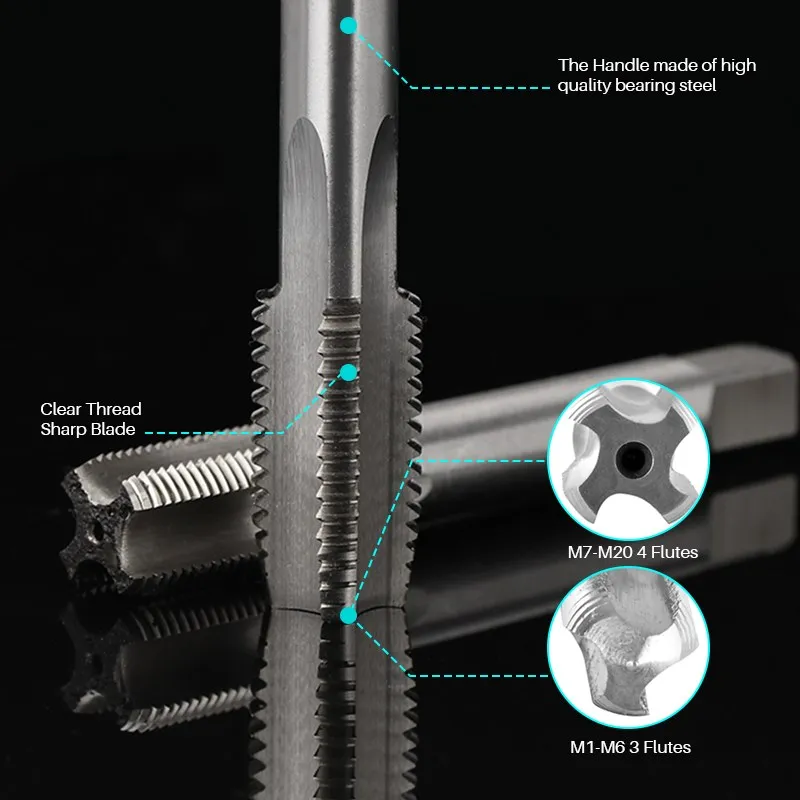 1pc Right Hand Thread Tap HSS Machine Plug Tap Metric Screw Tap Drill Thread Tool M2 M3 M4 M6 M7 M8 M10 M12 M14 Hand Tools