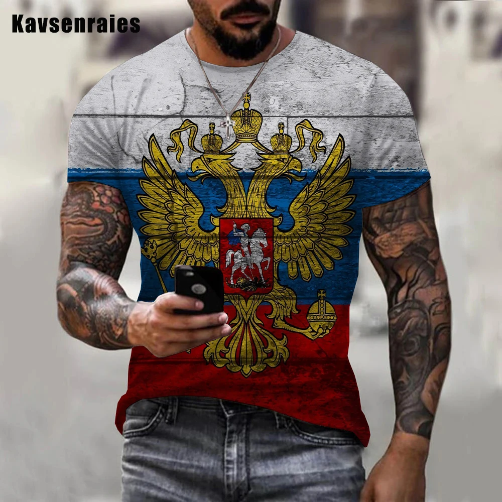 

Russia Bear T-shirt Russian Flag Printed 3d T-shirt Boys Girls 2022 Newest Fashion O-Neck Short Sleeve Oversized T-shirt