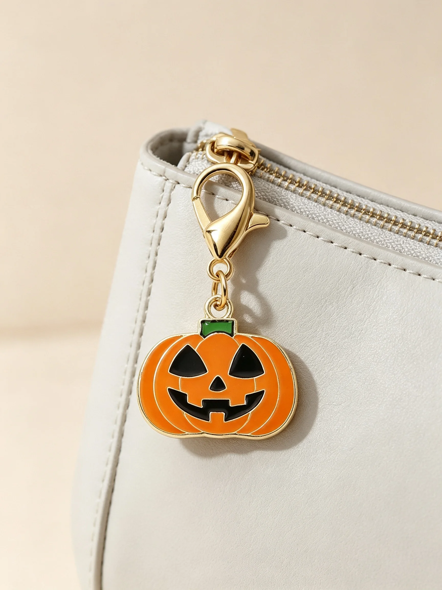 Halloween-Kürbis-Geist-Katzen-Anhänger mit Karabinerverschluss, Legierungs-Emaille-Taschenornament, Unisex-Rucksack-Accessoire, Partygeschenk – Detail 8