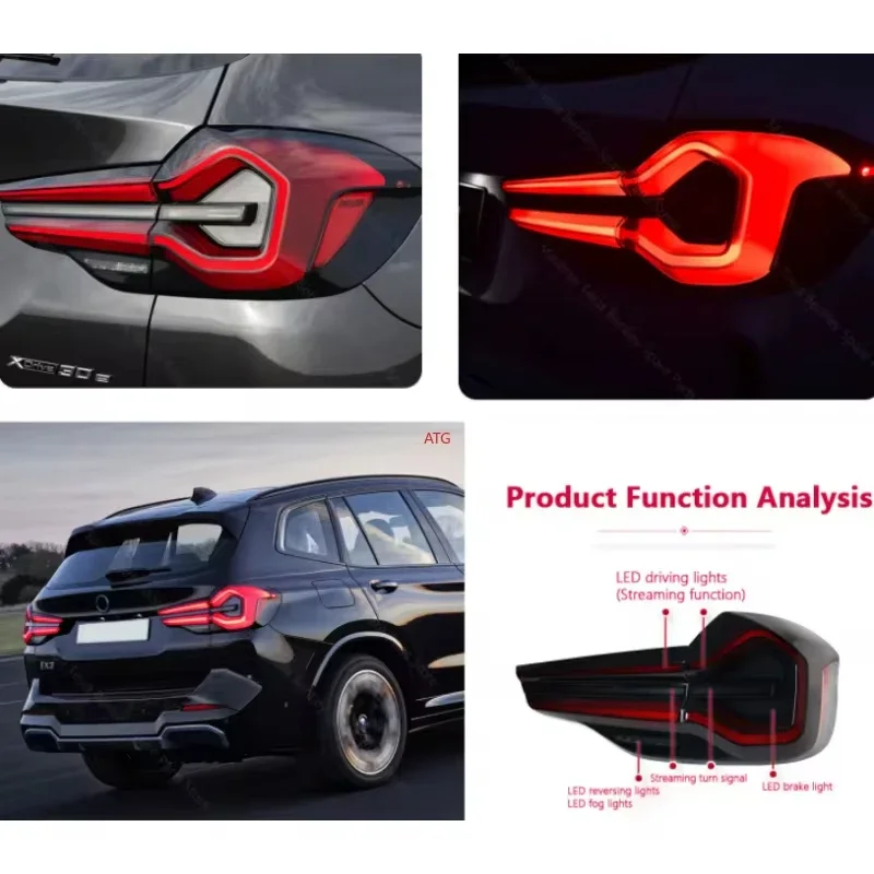 Auto Car LCI Style LED Tail Lights dla B-MW X3 G01 G08 X3M F97 2018-2021 New Upgrade Car Lighting Systems Rear Lights