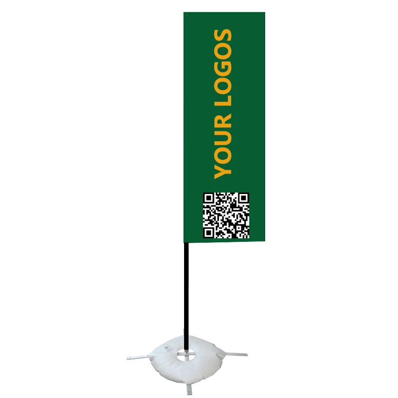 Customized Rectangle Shaped Advertising Flag Double Side Logos 3 Layers Fabric With Logo Printing Color Printing Full Set