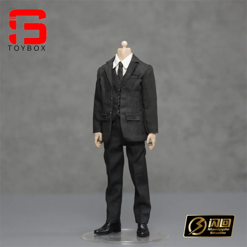 Manipple Studio 1/12 Scale Black Vest Suit Body Set Model Fit 6