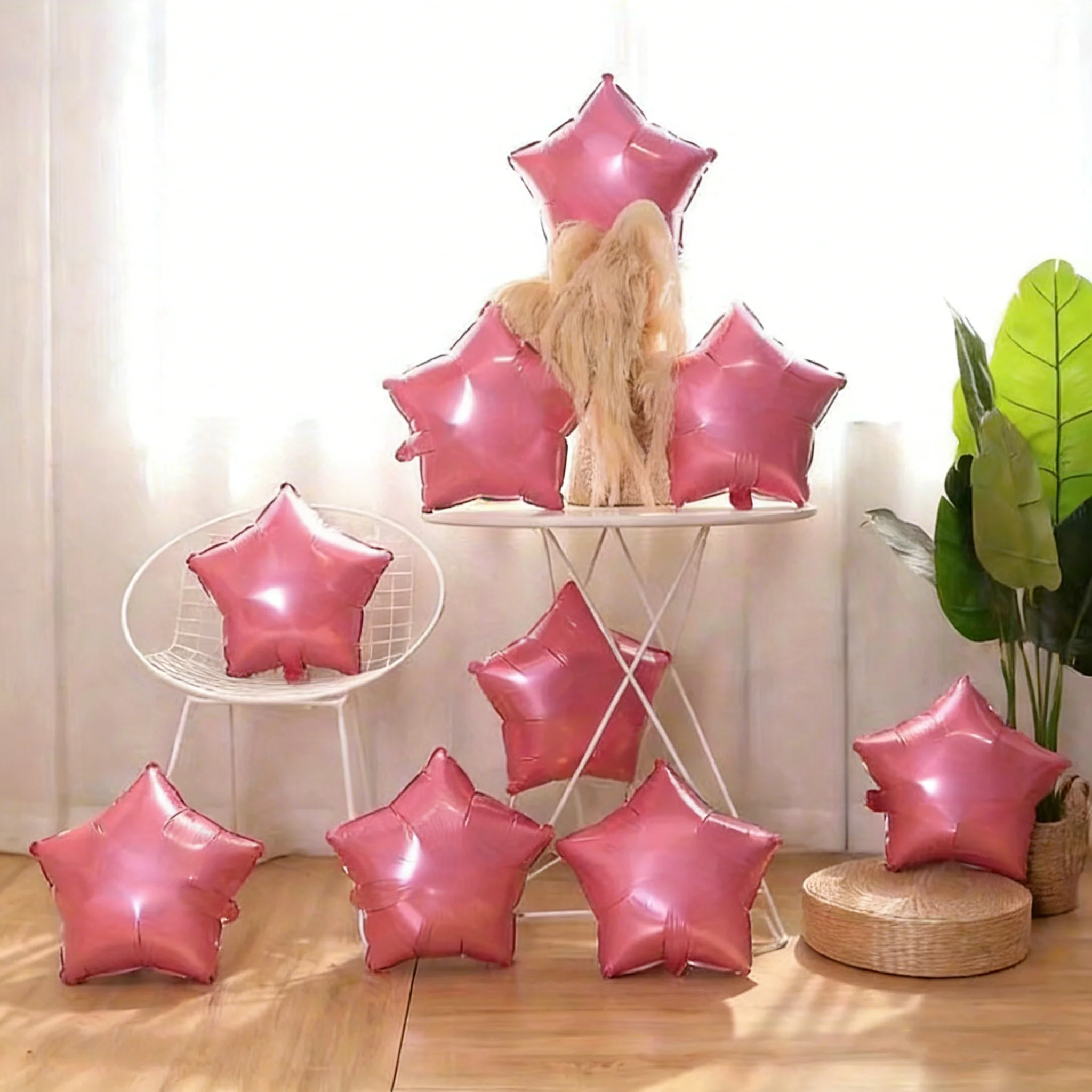 10 Stück 18 Zoll Stern-Folienballons Metallische Aluminium-Mylar-Ballons für Hochzeits- und Partydekoration Glänzende Pentagramm-Ballons – Detail 4