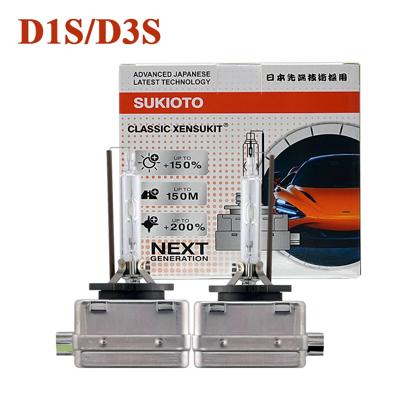 

1 Pair SUKIOTO CLASSIC XENSUKIT D1S 35W 6000K HID Xenon D3S 4300K Original Car Headlight Lamp D3R D1R 8000K 55W D1S Xenon Light