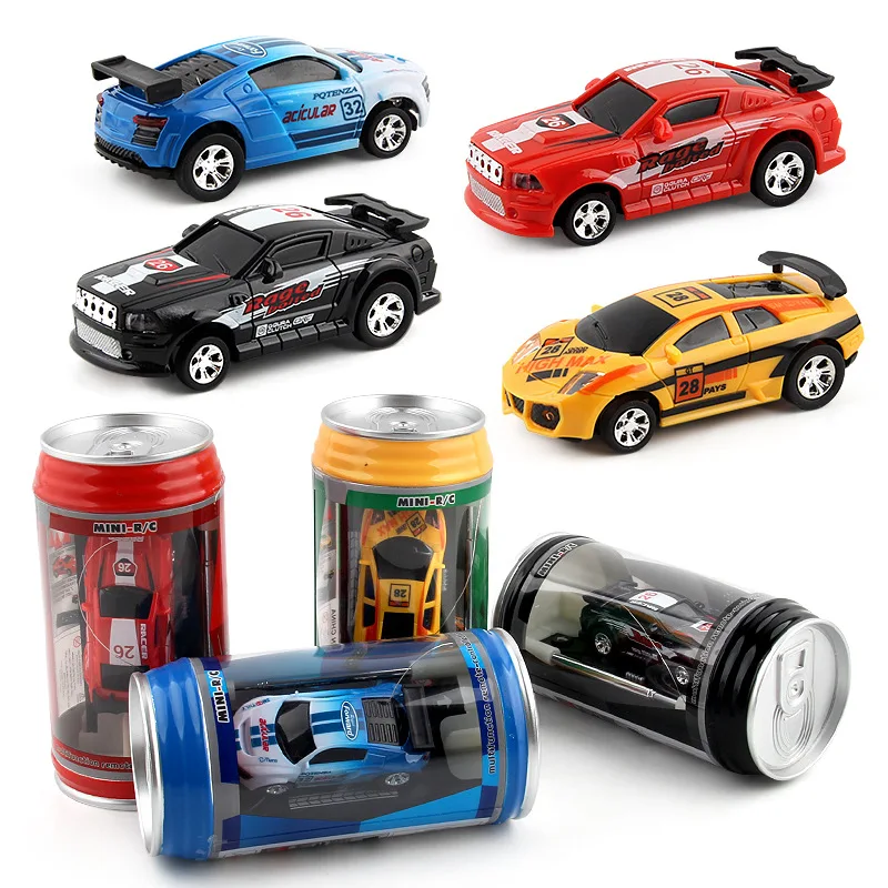 Mini Can Mini Cans RC Car Zasilany bateryjnie Plastikowy zdalnie sterowany pojazd wyścigowy z blokadami drogowymi Mikro samochód wyścigowy dla