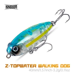Kingdom Z-Dog Floating Pencil Fishing Lures 40mm 3.2g Stickbait Topwater Surface Walk The Dog Hard Baits Wobblers For Bass Pike