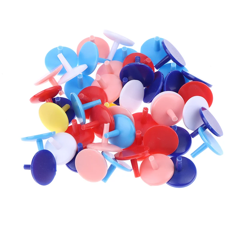 【F】50Pcs/Pack Golf Ball Mark Portable Round Shaped Plastic Flat Golf Ball Position Markers Random Color Golf Accessories