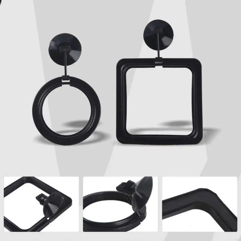 97QD Fish Feeding Ring Aquarium Suspensible Alimentador Pequenos círculos quadrados redondos sucção para peixes para tanques