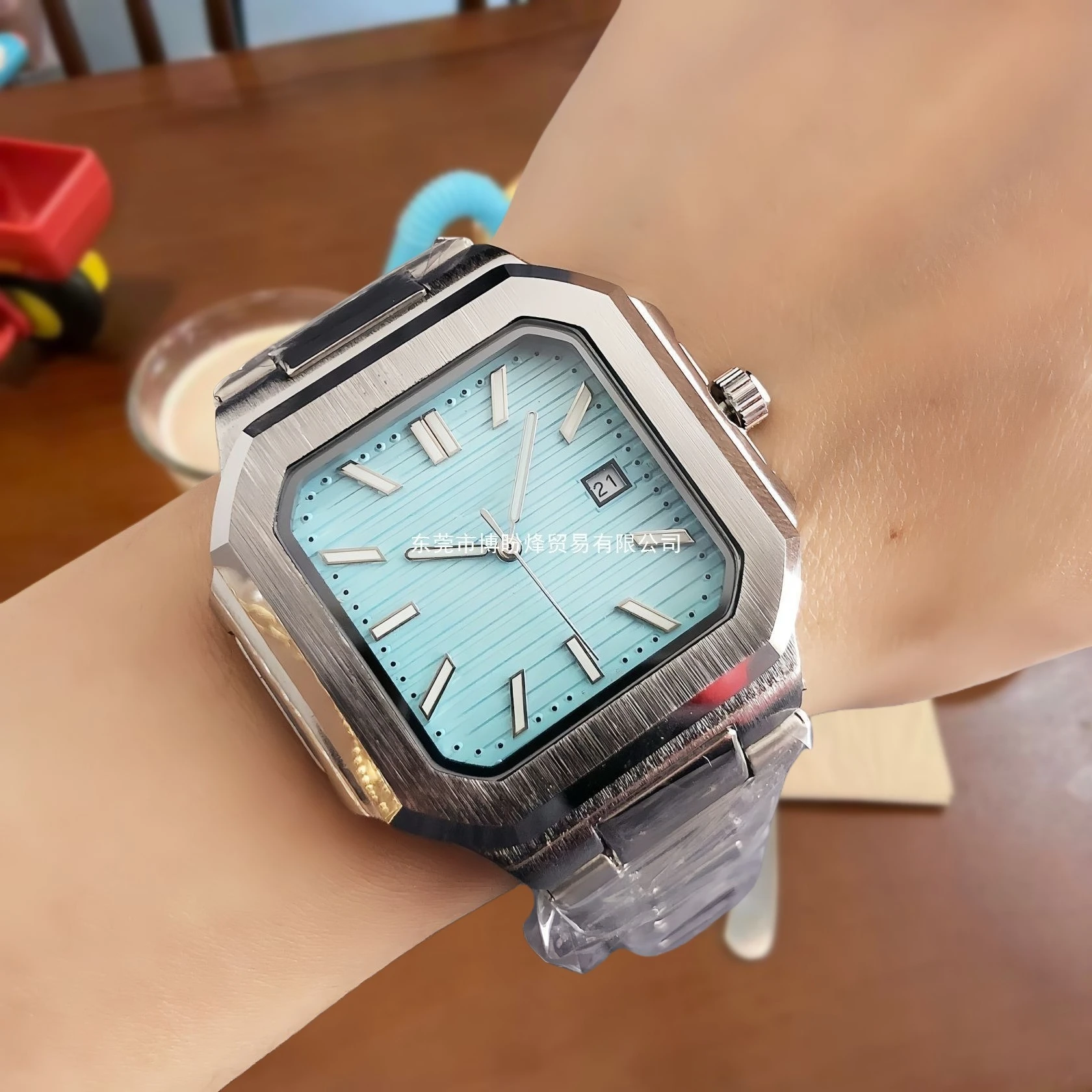 Luxury Original Mens Square Watch Business Sport Style Quartz Movement Stainless Steel Strap High Quality Waterproof