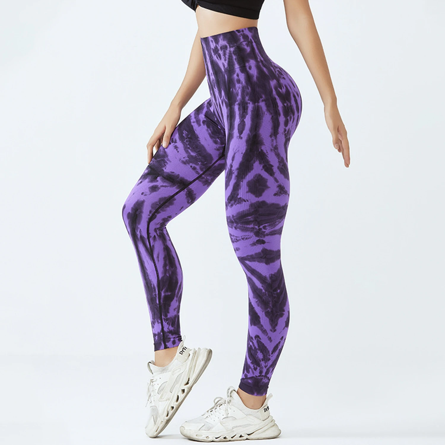 กางเกงโยคะผู้หญิงเอวสูงลายหลากสีสันสำหรับฤดูใบไม้ร่วง ยกสะโพก กระชับรูปร่าง ยืดหยุ่นสูง