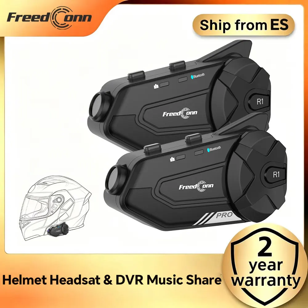 Motorradhelm-Headset Intercom DVR Bluetooth Wasserdicht BT WiFi Datenübertragung APP-Steuerung Musik-Sharing