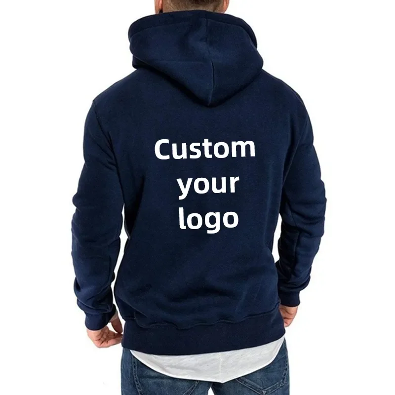 Erkekler ve kadınlar DIY baskılı kapüşonlu Sweatshirt gevşek kazak bahar sonbahar kış pamuk logo Hoodie özelleştirmek (S-5XL)