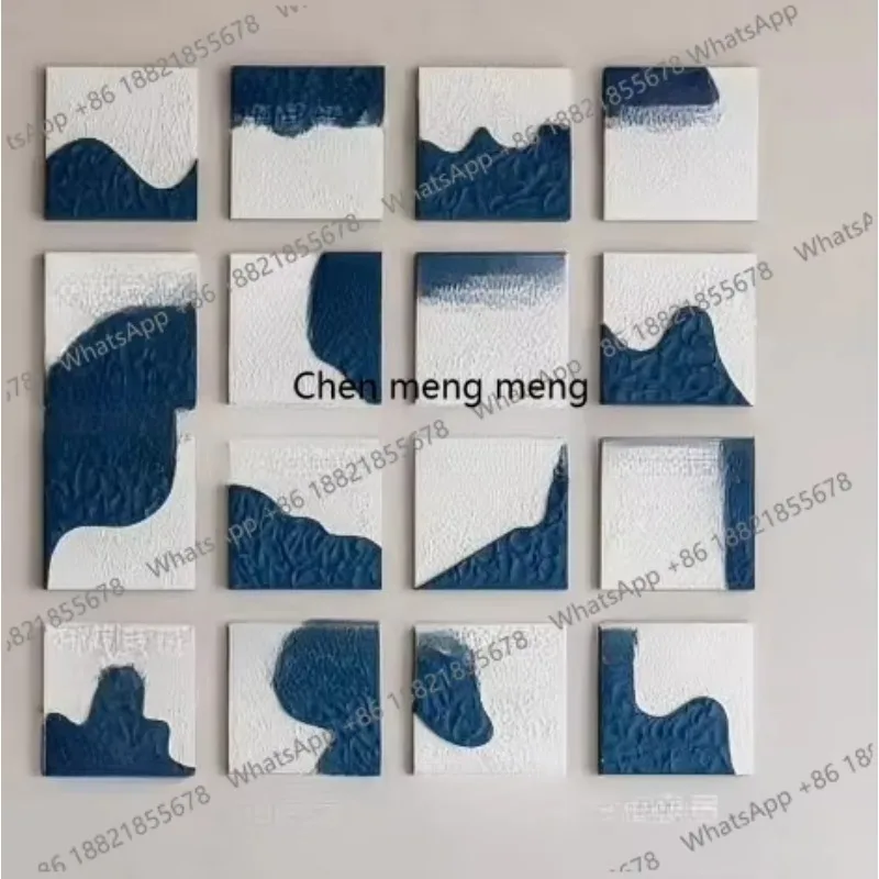 H Wabi Sansan wind hanging painting three-dimensional sandstone texture painting model room living room entrance decoration