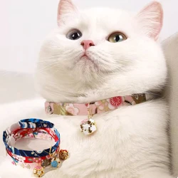 Japanese Style Cat Collar with Hollow Bell, Adjustable Safety Buckle, Puppy Kitten Necklace, Pets Chihuahua, Rabbit Bow Tie