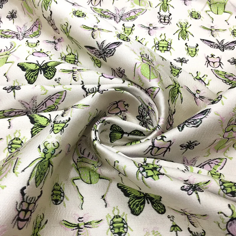 Yarn Dyed Jacquard Cartoon Insect Puffy Dress Clothing Spring Summer Fashion Design Sewing Wholesale Material Cloth by the Meter