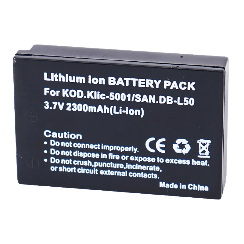 KLIC-5001 DB-L50 2300mAh Camera Rechargeable Battery for Kodak Easyshare P712 P850 P880 Z730 Z760 Z7590 DX6490 DX7440 DX7590