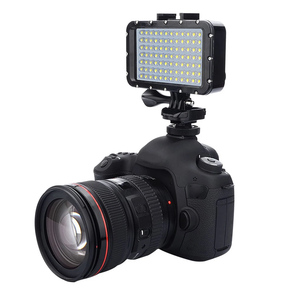 50m/ 164ft Waterproof Rechargeable Dimmable Underwater Lights Diving Lights LED Video Lights 84 LED 5000lm for Cameras