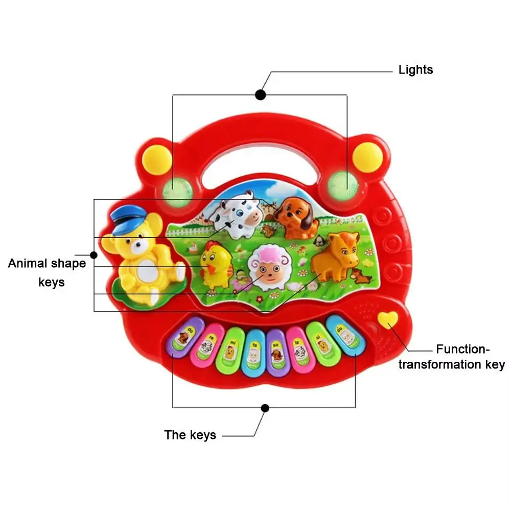 

Plastic Baby Musical Simulation Lights Sounds Piano Keyboard Montessori Multifunctional Electronic Piano