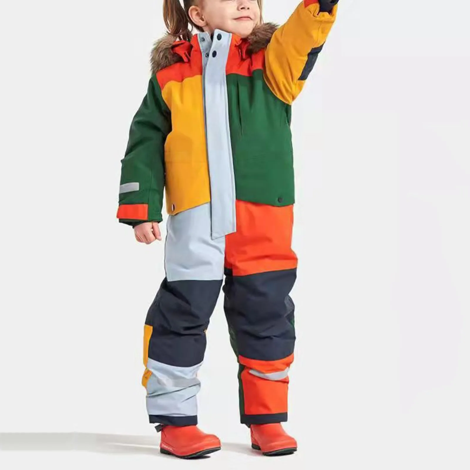 

Children Snow Wear Ski Jumpsuit Ski Suit Boys Girls Winter Windproof Warm Outdoor Fleece Overalls Kids Skiing Snowboarding Suit