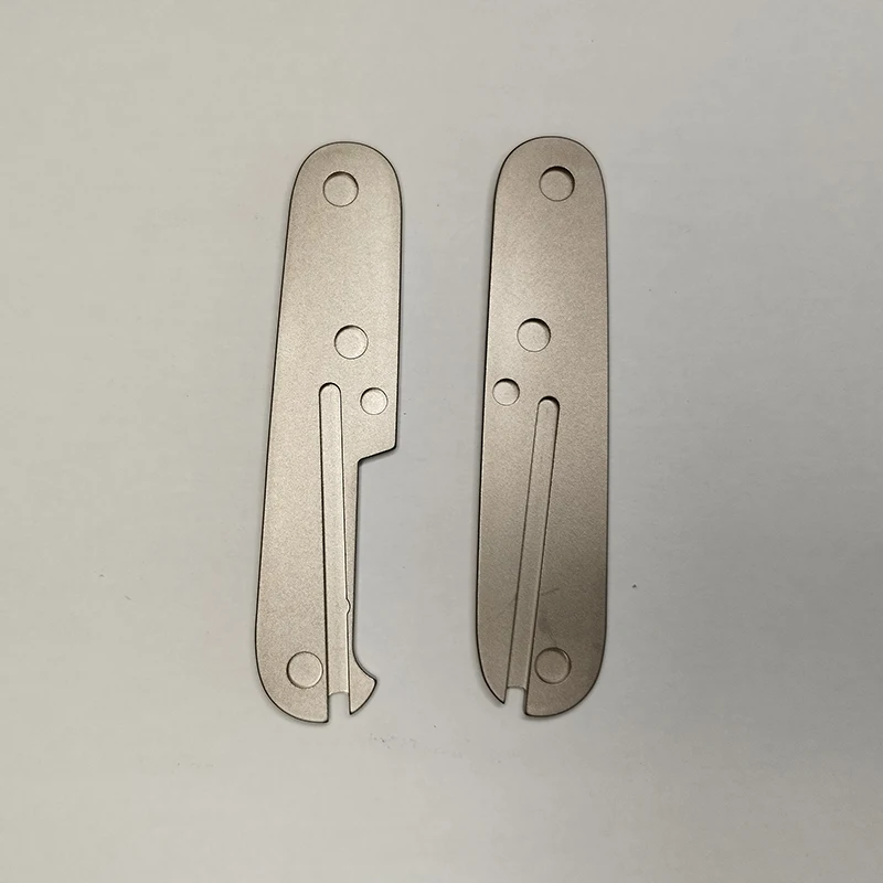 Imagem -02 - Titanium Alloy Knife Handle Scales Honeycomb Padrão Punho de Facas do Exército Suíço Faça Você Mesmo Fazendo Acessórios Parte 91 mm Par