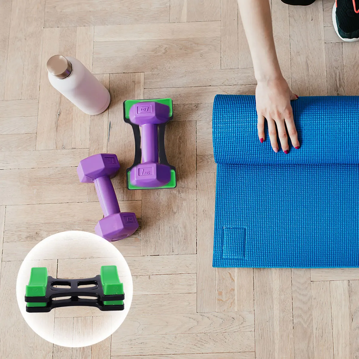 2 قطعة حامل رفوف الدمبل حامل بلاستيك لتخزين الدمبل أجهزة لياقة بدنية منزلية عدم الانزلاق رفع الأثقال قوس الجسم
