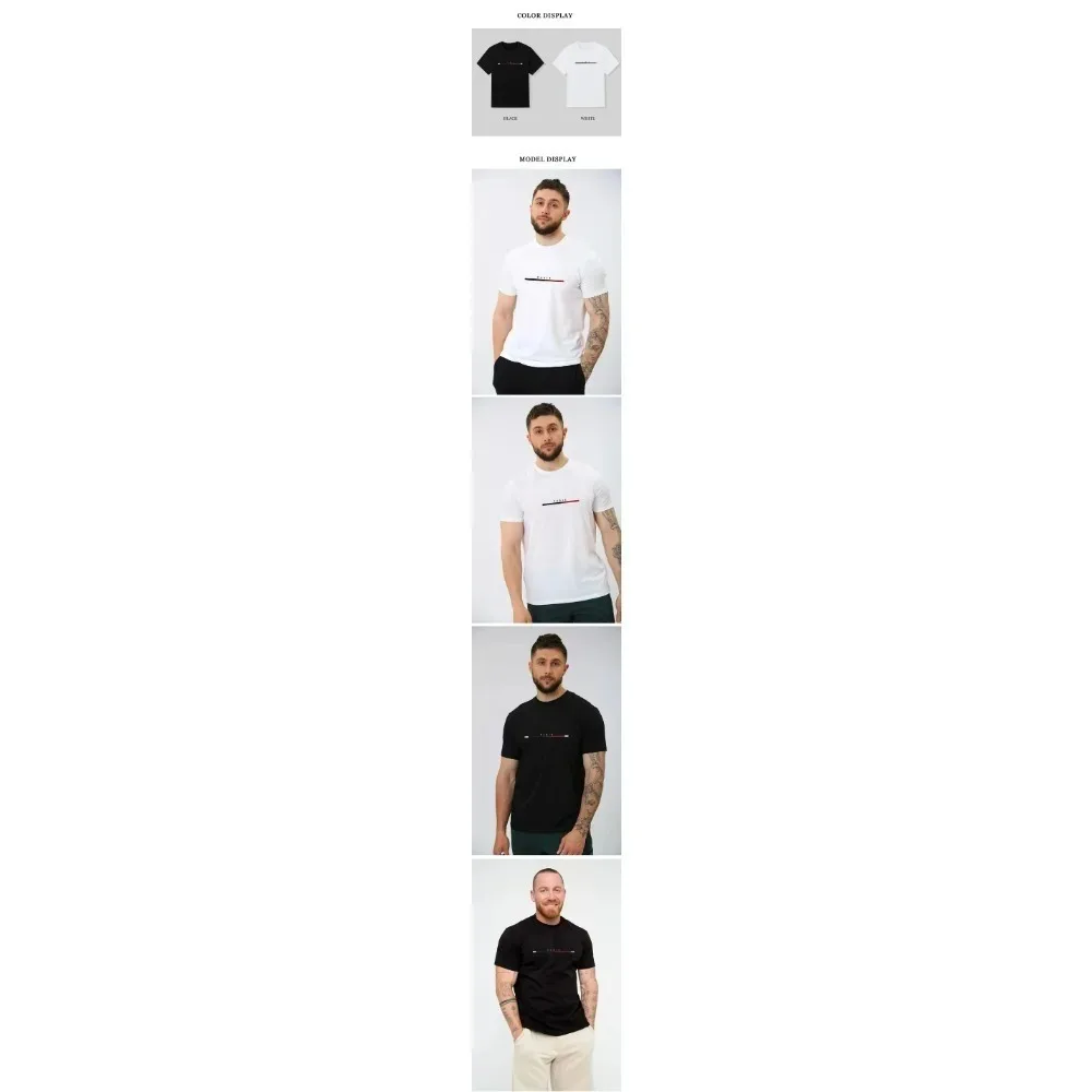 2026 New Digital Print Super Elastic Casual Short-Sleeved Men's Daily Party Home Social T-Shirt Solid Color Vintage Streetwear
