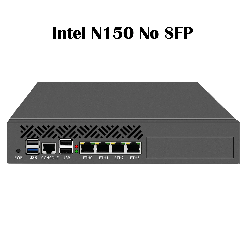 Rackmount 1U 9.5' Firewall Server Intel N150 4×10G SFP Ports 4×2.5G I226-V LAN Network Security Mini PC PfSense OPNsense Router