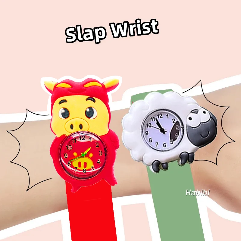 Cartoon Cat/Rabbit/Sheep Kids Wrist Watches Children Quartz Watch Clock Birthday Gift for Girl Boy Toy Bracelet