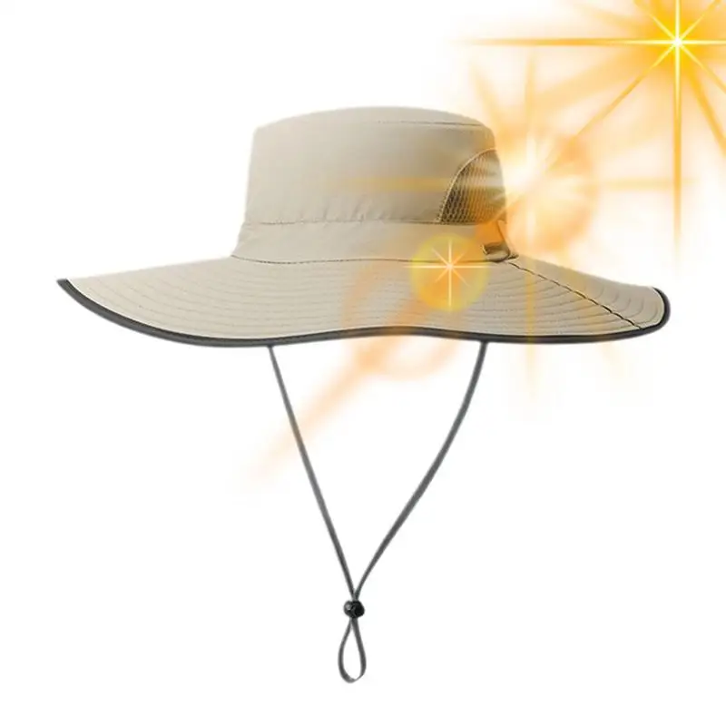 Sun Hats For Men Fishing Hat Boonie Hats Wide Brim Sun Hat UV Protection Beach Hats Breathable Summer Hat Bucket Hats