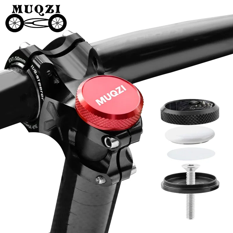 MUQZI For Airtag Case Bike Stem Mount Bike Headset Top Cap Hidden Anti-Theft Bracket GPS Tracker Device Waterproof Holder