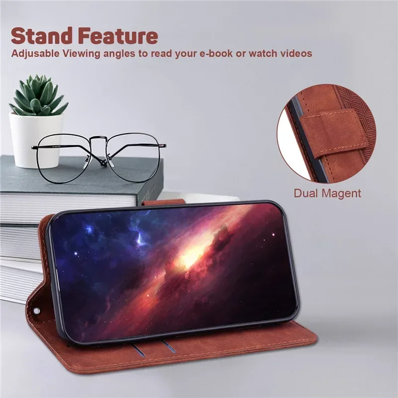 POVA5 Etui for Tecno Pova 5 Pro Case for Tecno Pova 5 Pro Pova 5 Cases Magnetic Geometric Textile Pattern Wallet Leather Cover