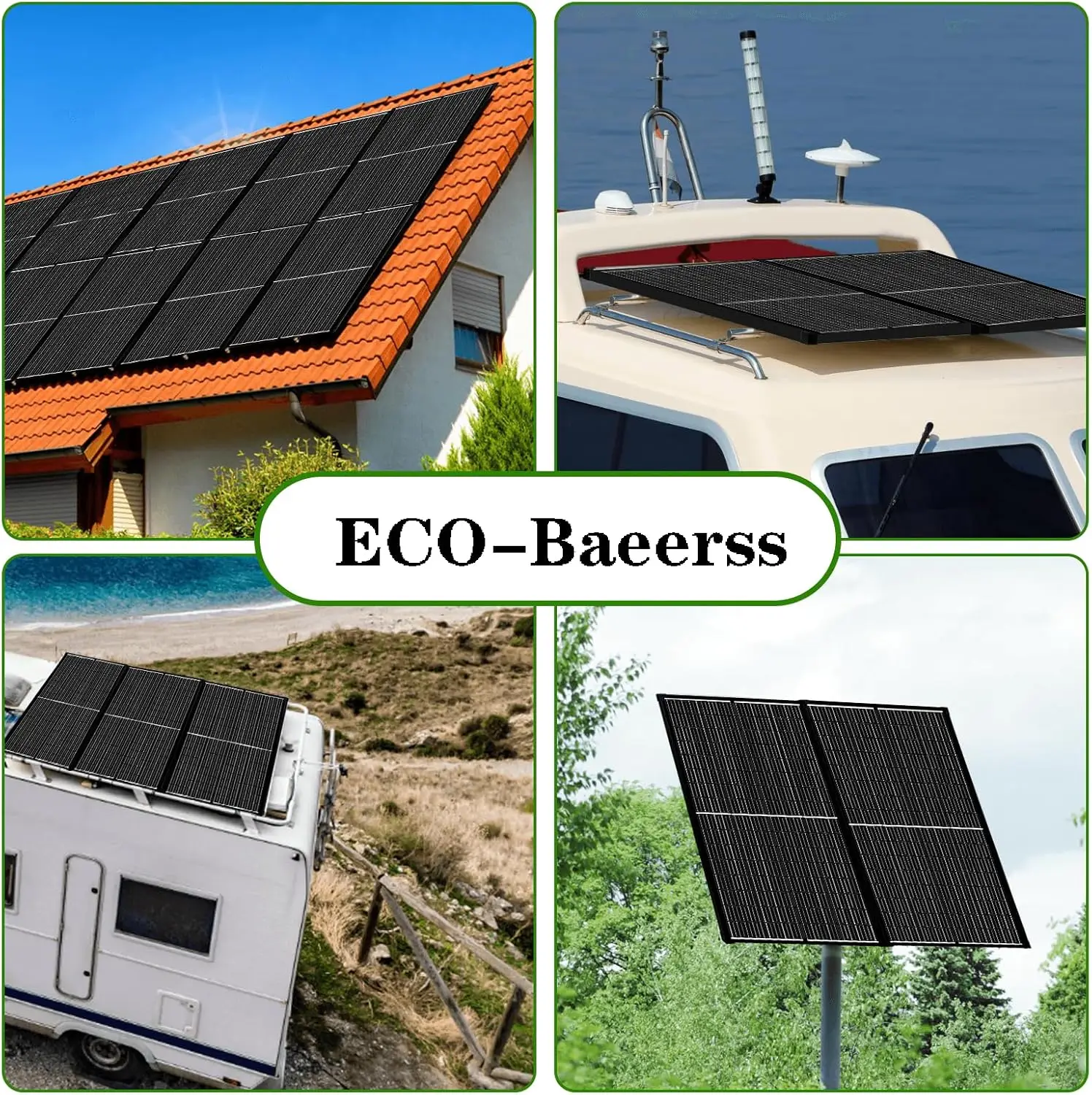 Panel Solar monocristalino de 300 W y 600 vatios, 12V, alta eficiencia, 9Bb, 1200 W, para Rv, Camping, casa, barco, granja en el techo