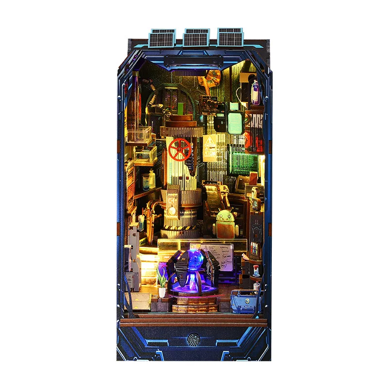 

Wooden Diy Book Nooks Energy Laboratory Figurines Miniatures Handmade Bookend Home Decor Crafts Bookshelf Kids Birthday Gifts