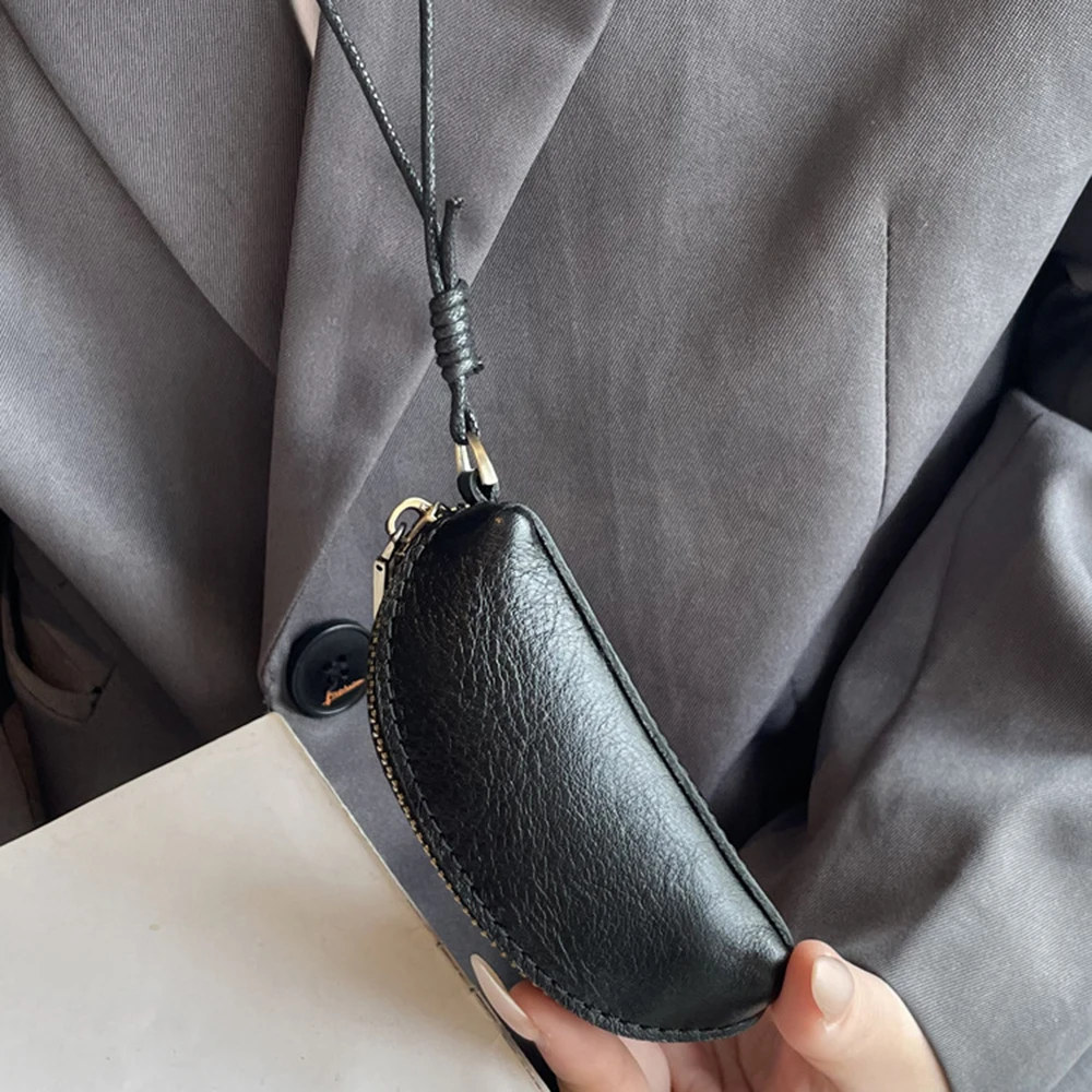 Keychain Bag Simple Coin Purse Mini Cowhide Bag High Quality Leather Coin Purse For Gift Women’S Accessories Everyday Use