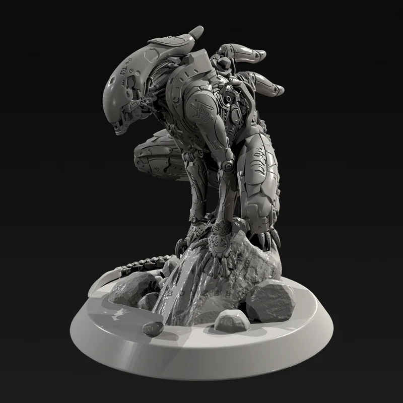 

55mm 75mm 90mm Resin Model Figure Alien Mechanical Creature Gk Micro Miniature 3d Printed White Model Toy Unassembled Unpainted