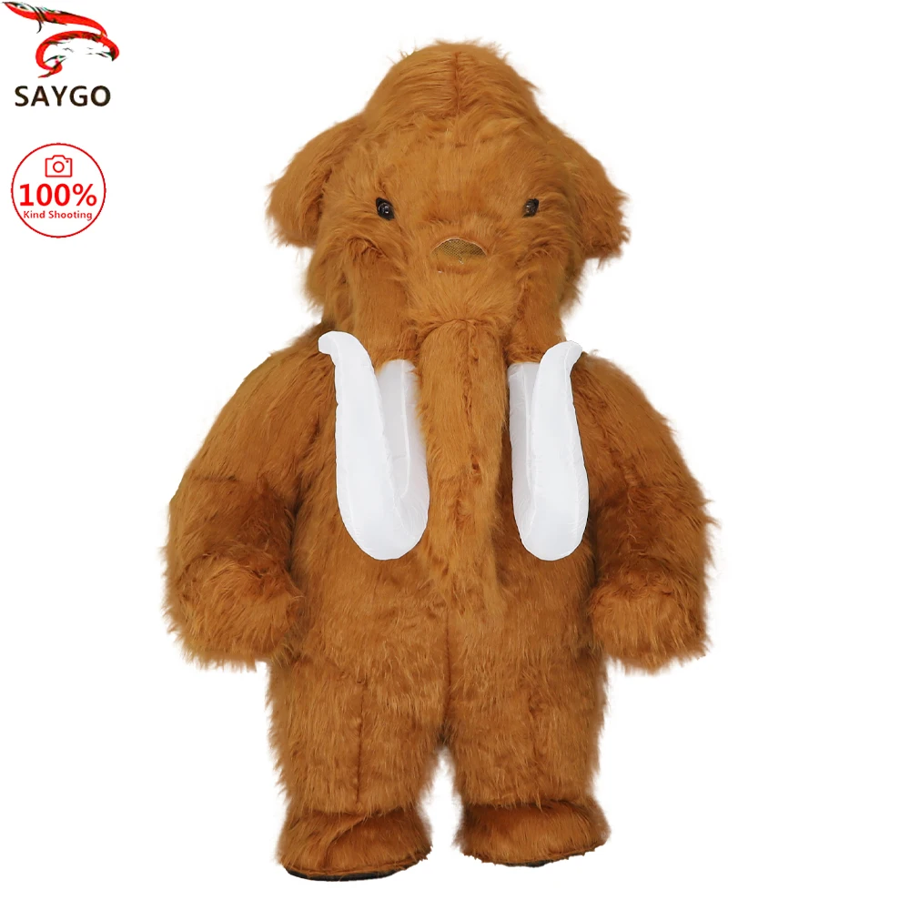 

SAYGO Inflatable Plush Mammoth Mascot Costume Fursuit primigenius Promotion Halloween Cosplay Party Furry Dress Animal Adult