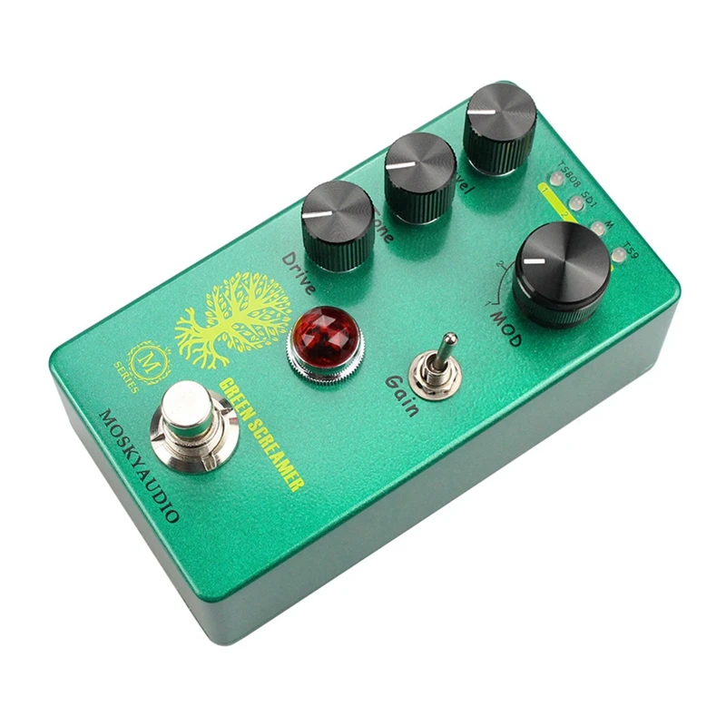 MOSKYAUDIO GREEN SREAMER Guitar Overdrive TS9/TS808 Effects Pedal True Bypass Function Guitar Effects Processor Parts