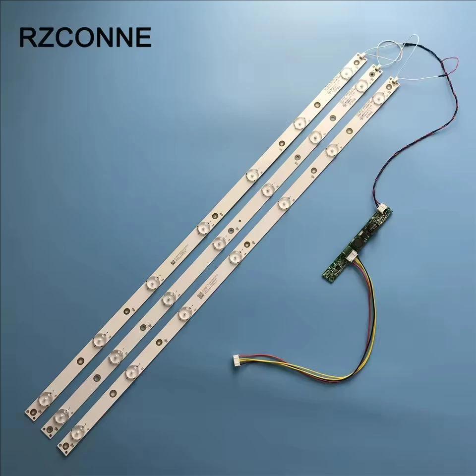620mm LED Backlight Lamps kit Aluminum Board w/ Optical Lens Fliter for 32inch TV Monitor+driver board+DC 12V Mini Tester