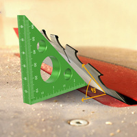 Aluminum Alloy Triangle Ruler, 45 Degree Angle Imperial and Metric Scales Isosceles Right Triangular Precision Carpentry Squares