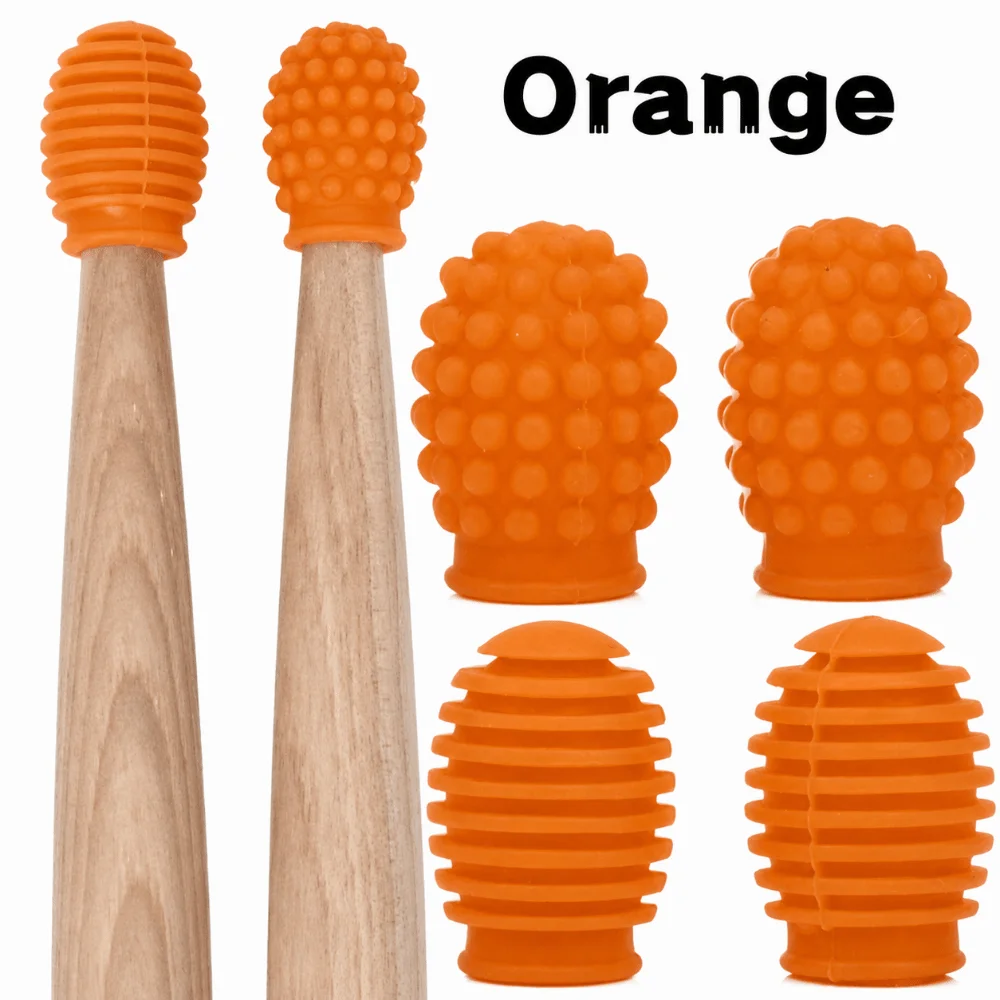 2Pcs Silicone Drum Mute Weakened Sound 5A Drumstick Head Protective Cover Soft Noise Reduction Drumsticks Practice Tips