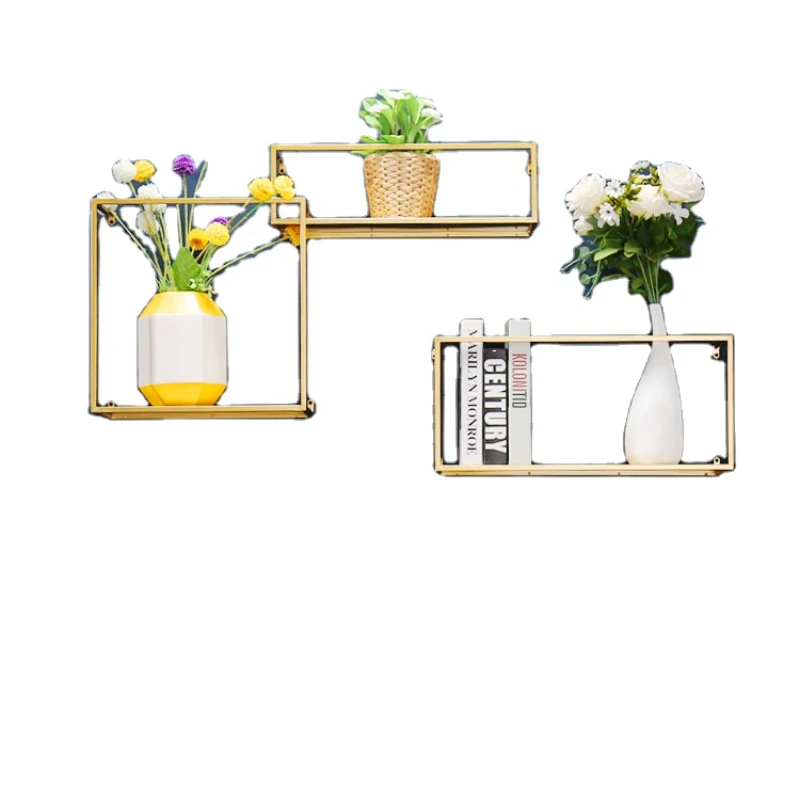 3 in 1 Wrought iron wall mount shelf wall shelf decorations 3 pcs floating  wall shelves metal  other living room furniture