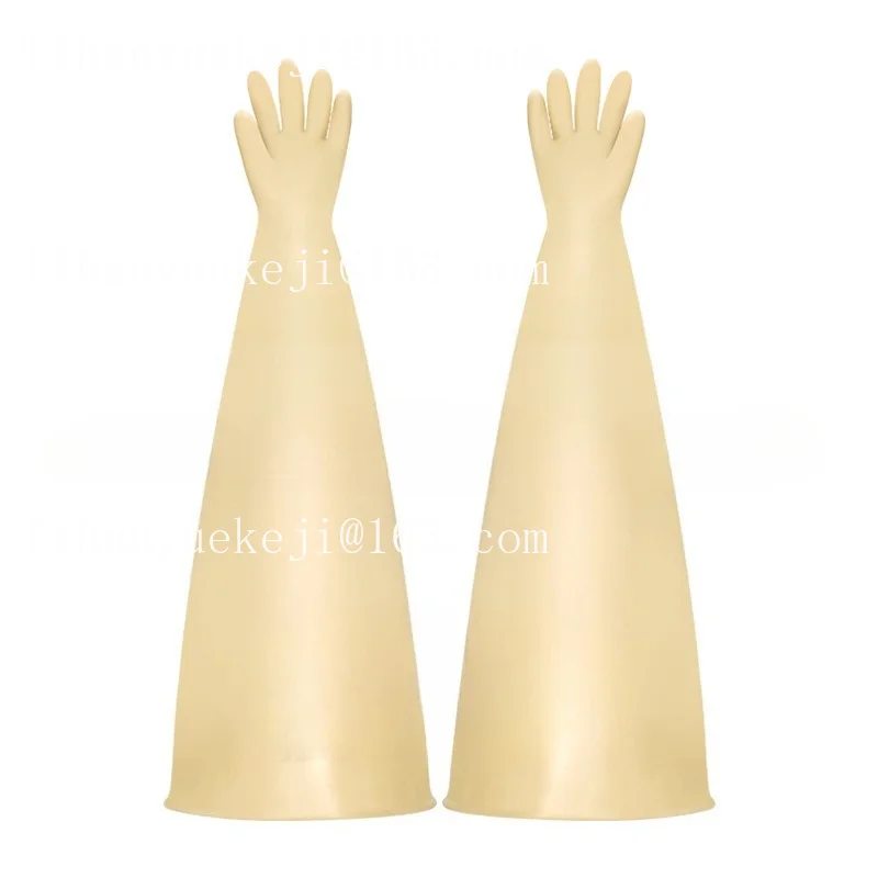 Long arm latex gloves extra thick 2.0MM acid and alkali corrosion protection industrial anaerobic box vacuum box gloves