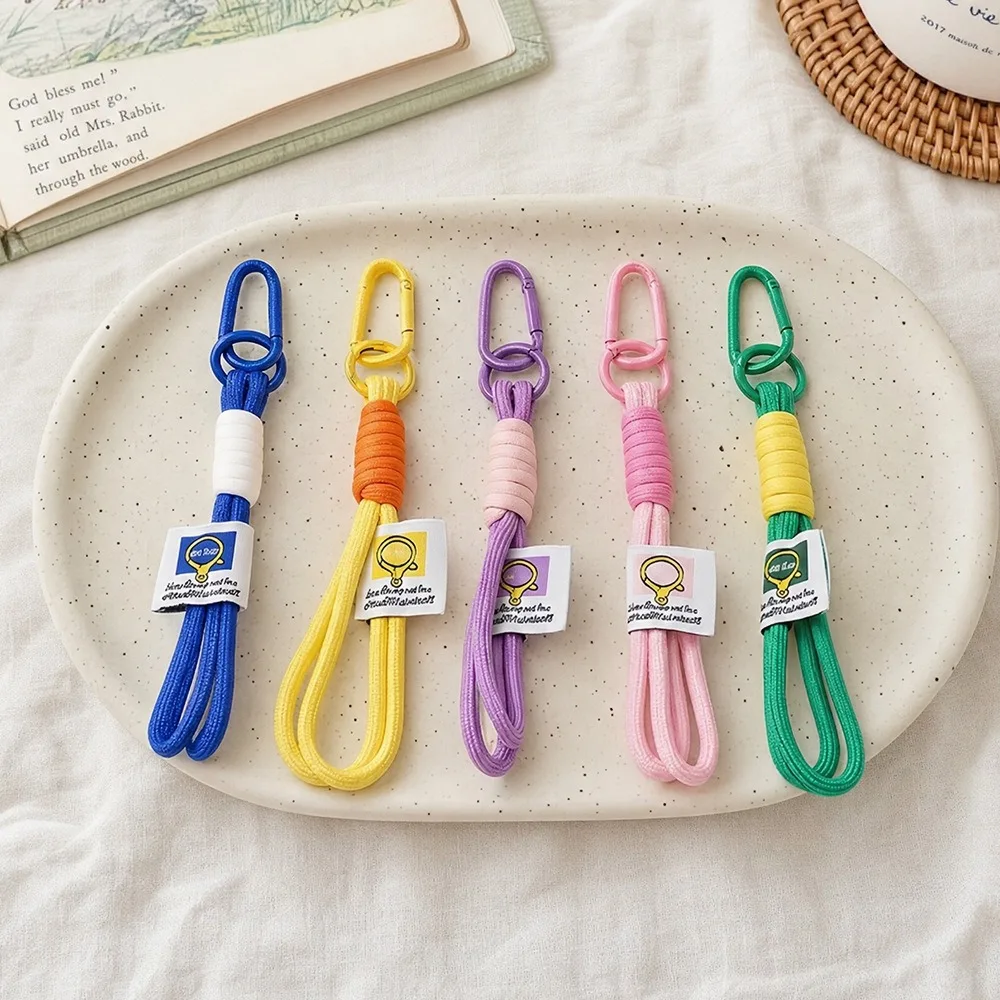 OB11 Doll Colorful Braided Wrist Lanyard Keychain Handmade Rope Key Ring Phone Strap Bag Pendant Backpack Charm Accessories
